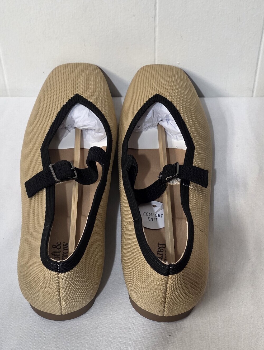 croft & barrow Romina Taupe Comfort Knit Square Toe Mary Jane Flats Size 9.5 - Picture 9 of 12